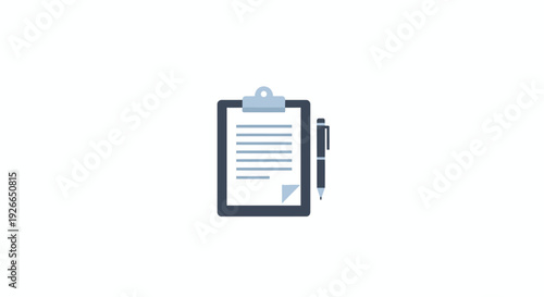 Clipboard with paper and pen.