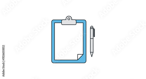 Clipboard with pen office supplies.