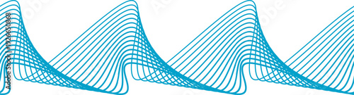 Sound wave. Electronic melody tone blue curve