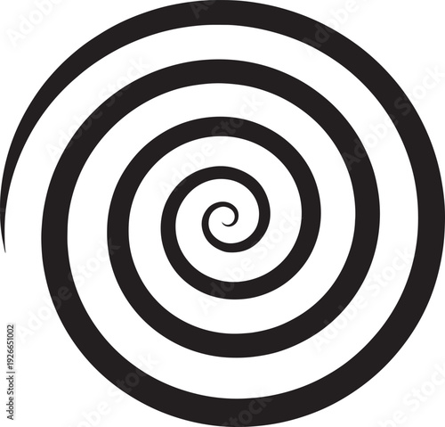 Hypnotic spiral black lines on a light background suggesting motion