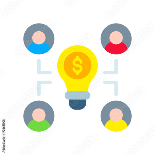 Crowdfunding flat icon