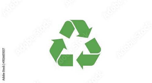 Green recycling symbol made arrows.