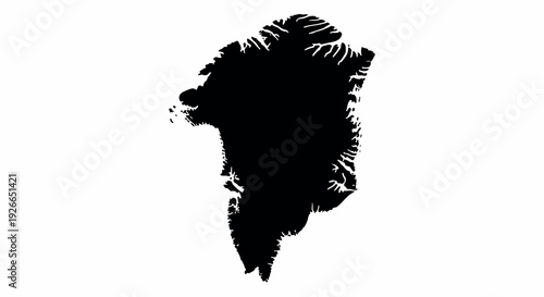 A black brush stroke on a white background, creating a silhouette effect with textured edges.
