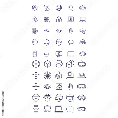Virtual Reality and Technology Icon Set augmented reality
