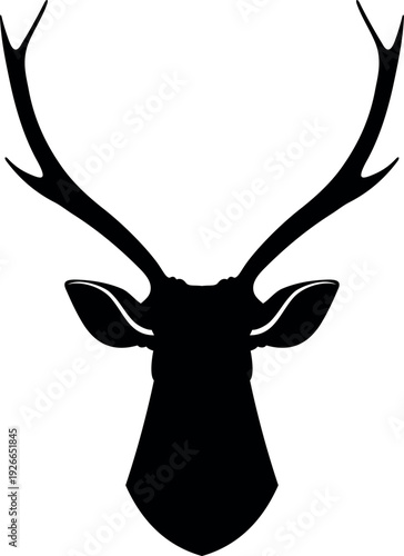 Deer head black silhouette. Hipster animal sign