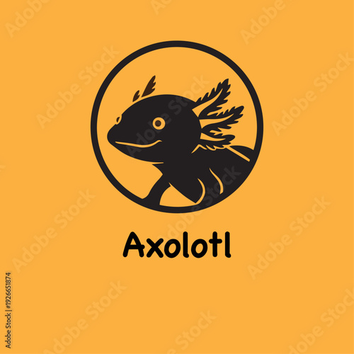 Minimalist Axolotl Mascot Logo