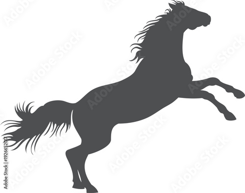 Horse gallop logo. Black power animal shape