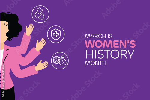 March Women's History Month Celebration showing women doing multitasking in career 