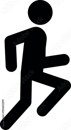 Hurrying person black icon. Jogging human figure