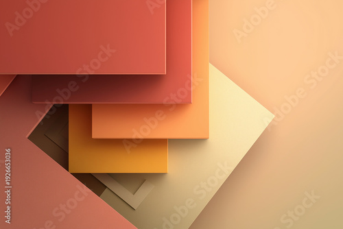 Minimal 3D Abstract Background with Layered Modular Blocks and Diagonal Geometric Flow