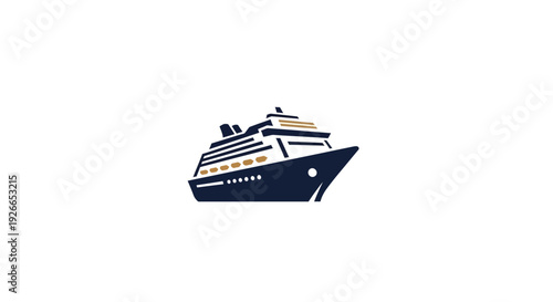 Large Cruise Ship Sailing Ocean Voyage.