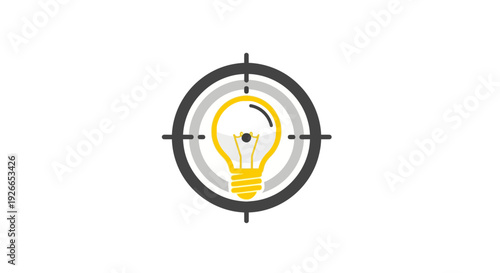 Light Bulb in Target Circle Icon.