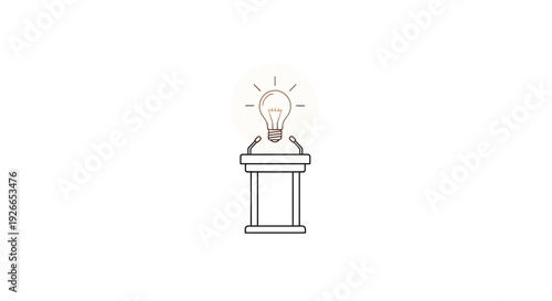 Light Bulb on Pedestal Icon.