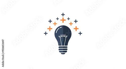 Light Bulb with Colorful Sparks.