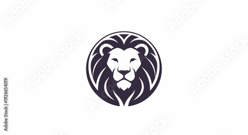 Lion head logo black and white.