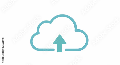 Cloud upload icon symbolizing data transfer and storage, internet services and digital connectivity