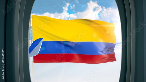 Colombia  Flag From Airplane Window