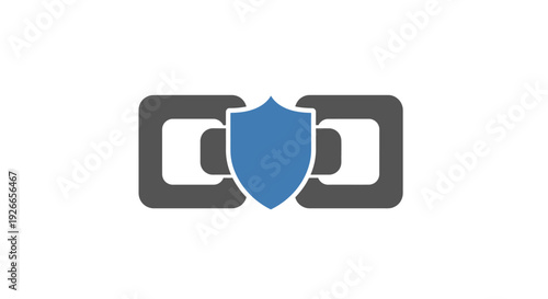 Shield and chain link icon security.