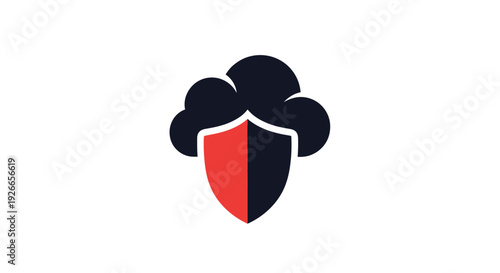 Shield logo with cloud protection symbol.