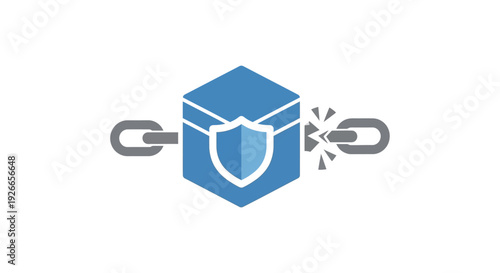 Shield protected cube breaking chain link.