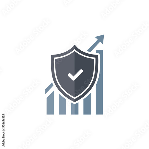 Shield with check mark icon security.