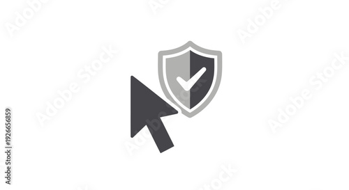 Shield with checkmark and cursor.