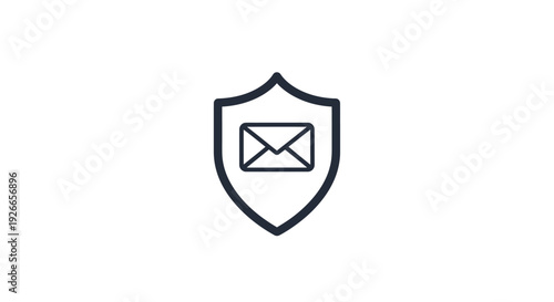 Shield with email icon protection.