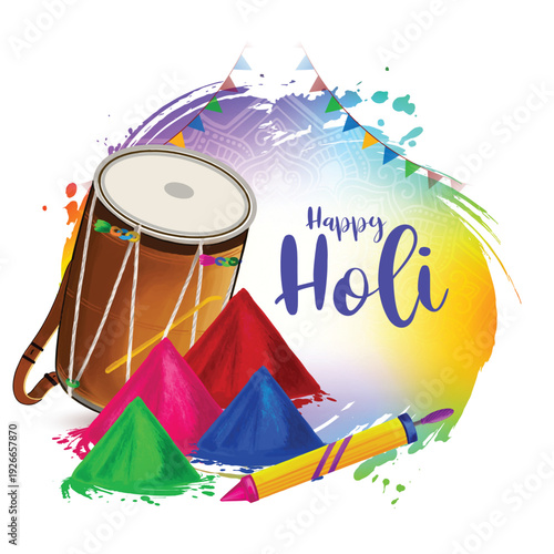 happy holi wishes vector background design 10