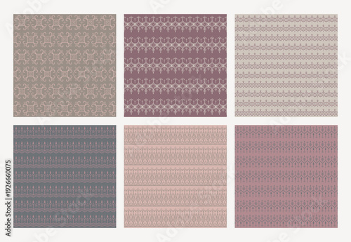 Dusty nordic blush seamless pattern set modern geometric collection