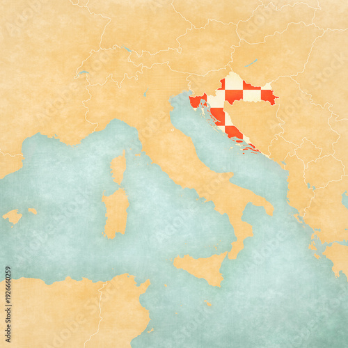 Map of Italian Peninsula - Croatia