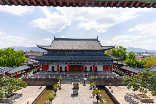 Принти на полотні Main pavilion at Mufu Palace in Lijiang old town, China