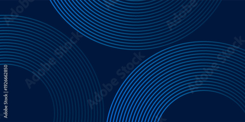 Dark blue abstract background with smooth concentric line waves and soft gradient lighting, creating a modern and elegant look for technology and corporate design projects.