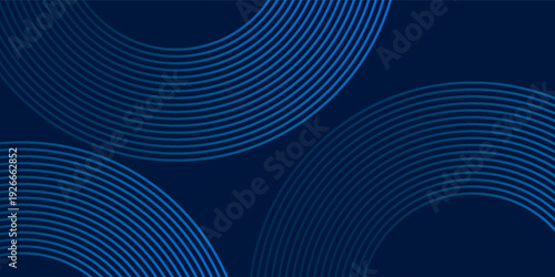 Dark blue abstract background with smooth concentric line waves and soft gradient lighting, creating a modern and elegant look for technology and corporate design projects.