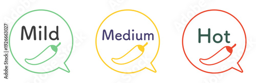 辛さレベル1　3段階表記　赤・黄色・緑