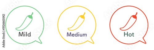 辛さレベル2　3段階表記　赤・黄色・緑