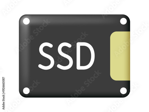SSD icon. Vector 3D icon isolated on white background.