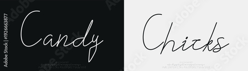 Candy Chicks, Script elegant luxury alphabet font logo. Typography modern classic lettering serif italic fonts decorative wedding vintage retro logos. vector illustration
