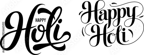 Happy holi calligraphy, happy holi typography, lettering, typo, text, text unit 4.eps