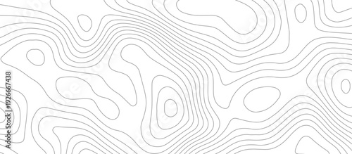 Geometric topographic map background with horizontal wave lines mountain relief texture. abstract geography illustration modern graphic design.