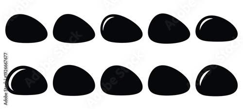 silhouette nature pebble stone drawing icons and set of graphics nature elements