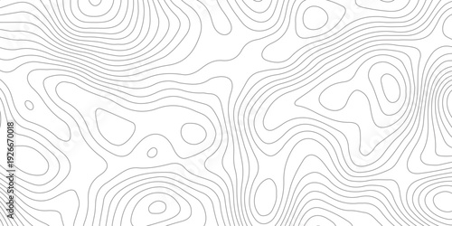 Geometric topographic map background with horizontal wave lines mountain relief texture. abstract geography illustration modern graphic design.