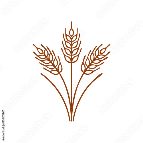 Minimal wheat field symbol vector featuring elegant golden wheat stalks in a modern agricultural emblem style, scalable and ideal for organic brands, farming projects, packaging, and eco design.