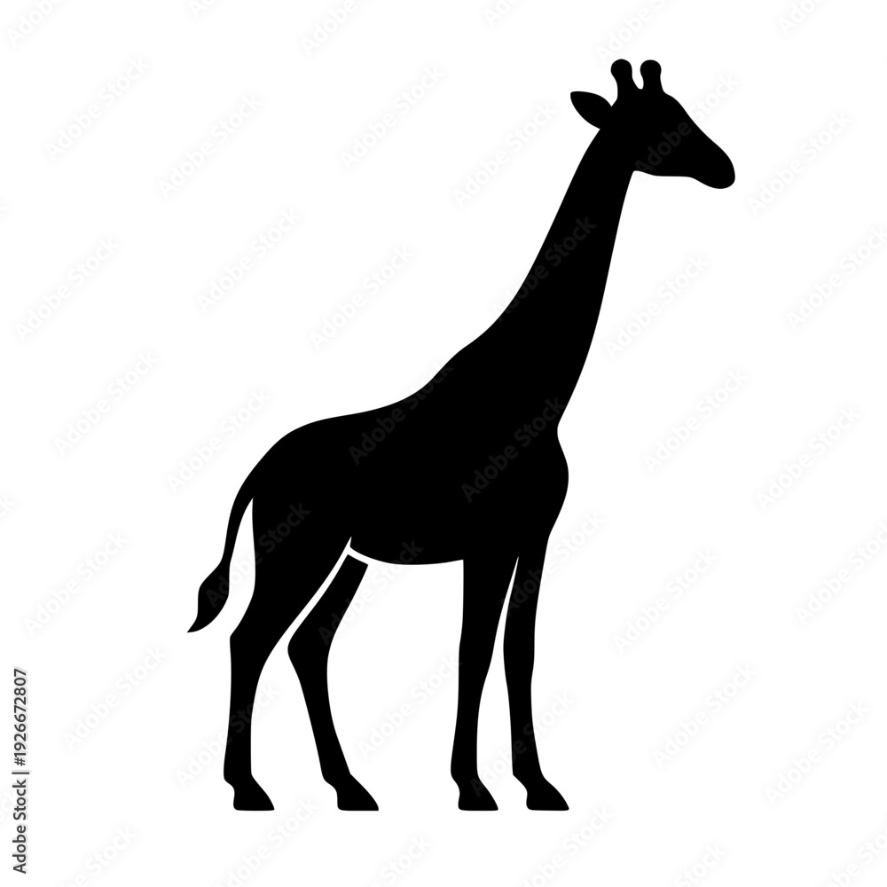 Fototapeta premium Minimalist Silhouette of a Giraffe Standing Alone