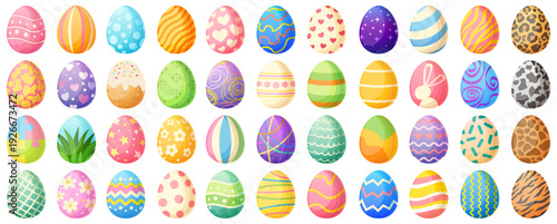 Vector image of painted Easter eggs in honor of the bright spring holiday of Easter. Element for your design.