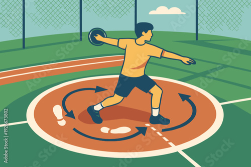 Discus Thrower in Action A Study of Technique and Form.