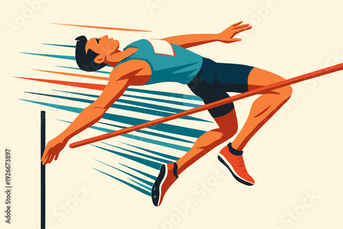 High Jumper Clearing the Bar with Speed and Precision.