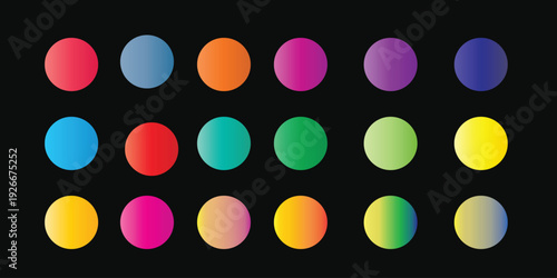 A vibrant array of colorful circles arranged in a grid pattern on a black background