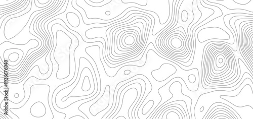 Modern topographical contour map background. topography wavy geometric lines relief surface pattern abstract vector illustration.