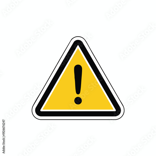 Warning Traffic Sign with Exclamation Mark for Road Safety and Caution