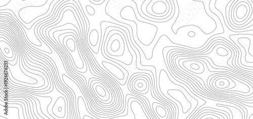 Modern topographical contour map background. topography wavy geometric lines relief surface pattern abstract vector illustration.